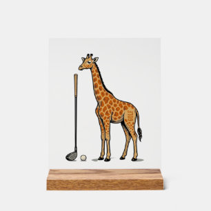 Vintage Engraving Giraffe Golf Vector T-Shirt Desi Acrylic Sign