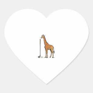 Vintage Engraving Giraffe Golf Vector T-Shirt Desi Heart Sticker