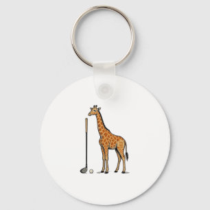 Vintage Engraving Giraffe Golf Vector T-Shirt Desi Key Ring