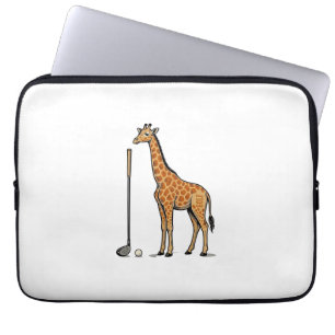 Vintage Engraving Giraffe Golf Vector T-Shirt Desi Laptop Sleeve