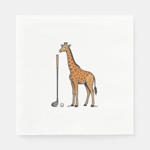 Vintage Engraving Giraffe Golf Vector T-Shirt Desi Napkin