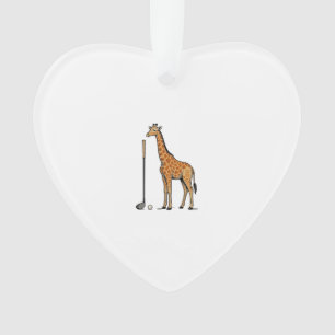 Vintage Engraving Giraffe Golf Vector T-Shirt Desi Ornament