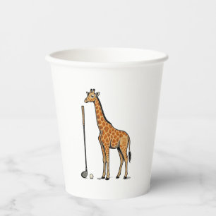 Vintage Engraving Giraffe Golf Vector T-Shirt Desi Paper Cups