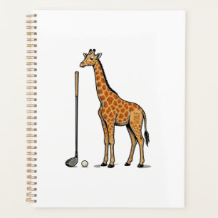 Vintage Engraving Giraffe Golf Vector T-Shirt Desi Planner
