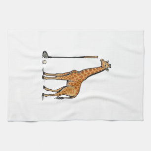 Vintage Engraving Giraffe Golf Vector T-Shirt Desi Tea Towel