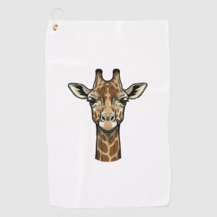 Vintage Engraving Giraffe Vector Art Design_1 Golf Towel