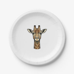 Vintage Engraving Giraffe Vector Art Design_1 Paper Plate