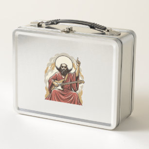 Vintage Engraving Guitarist Vector Art Shirt_1 Metal Lunch Box
