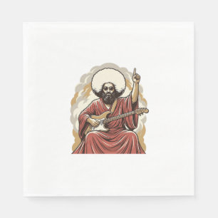 Vintage Engraving Guitarist Vector Art Shirt_1 Napkin