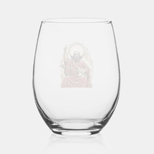 Vintage Engraving Guitarist Vector Art Shirt_1 Stemless Wine Glass