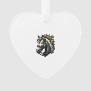 Vintage Engraving Horse Head Vector Ornament