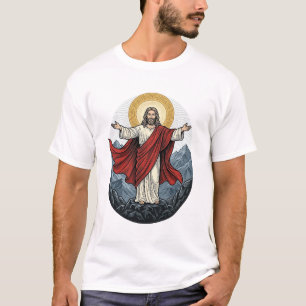 Vintage Engraving Jesus Mountain Shirt