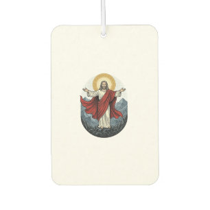Vintage Engraving Jesus Mountain Shirt Car Air Freshener