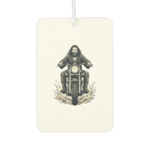 Vintage Engraving Motorcycle Rider Vector Design_1 Car Air Freshener