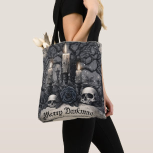 Vintage Engraving of a Gothic Christmas Scene Tote Bag