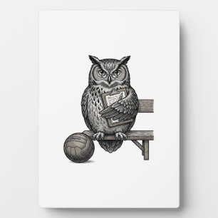 Vintage Engraving Owl Soccer Coach Shirt Design_1 Plaque
