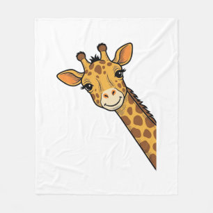 Vintage Engraving Peeking Giraffe Shirt Design_1 Fleece Blanket
