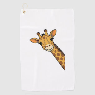 Vintage Engraving Peeking Giraffe Shirt Design_1 Golf Towel
