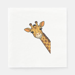 Vintage Engraving Peeking Giraffe Shirt Design_1 Napkin