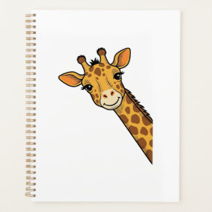 Vintage Engraving Peeking Giraffe Shirt Design_1 Planner