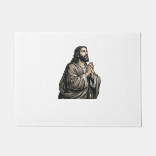 Vintage Engraving Praying Man Religious Shirt Desi Doormat