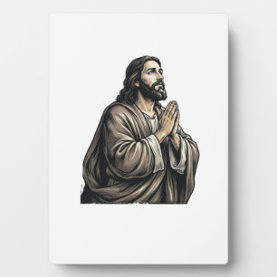 Vintage Engraving Praying Man Religious Shirt Desi Plaque