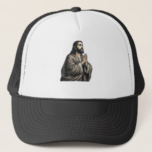 Vintage Engraving Praying Man Religious Shirt Desi Trucker Hat