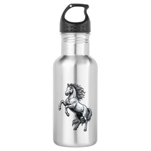 Vintage Engraving Rearing Horse Vector Design_1 532 Ml Water Bottle