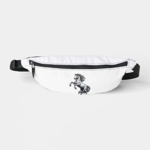 Vintage Engraving Rearing Horse Vector Design_1 Bum Bags