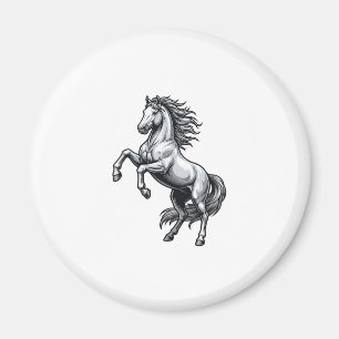 Vintage Engraving Rearing Horse Vector Design_1 Magnet