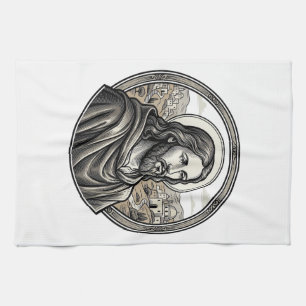 Vintage Engraving Religious Portrait Shirt Tea Towel