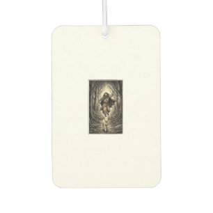 Vintage Engraving Shepherd and Lamb Forest Car Air Freshener