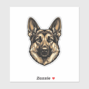 Vintage Engraving Shepherd Dog Vector Design_1