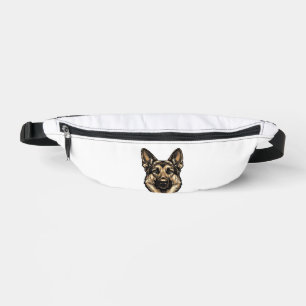 Vintage Engraving Shepherd Dog Vector Design_1 Bum Bags