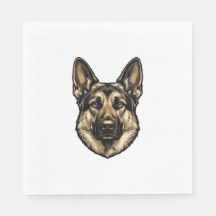 Vintage Engraving Shepherd Dog Vector Design_1 Napkin