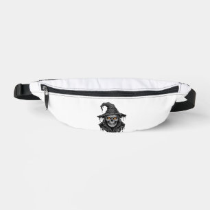 Vintage Engraving Skull Witch Hat Halloween Shirt_ Bum Bags
