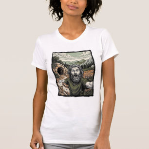 Vintage Engraving Surprised Bearded Portrait Desig T-Shirt