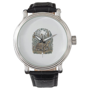 Vintage Engraving Turtle Botanical Garden Watch