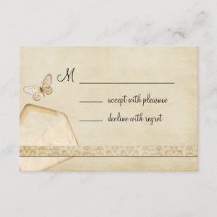 Vintage Envelope Butterfly RSVP