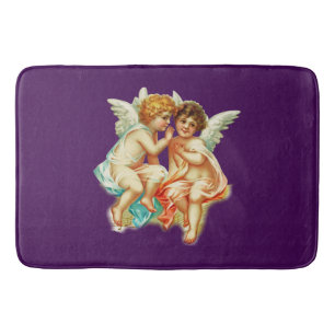 Vintage Ephemera Angel Cherubs Illustration Bath Mat