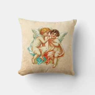 Vintage Ephemera Angel Cherubs Illustration Cushion