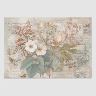 Vintage Ephemera Botanical Collage Tissue Paper