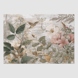 Vintage Ephemera Botanical Collage Tissue Paper