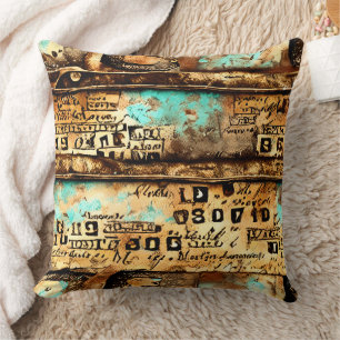 Vintage Ephemera Collage of Old Banknotes Cushion