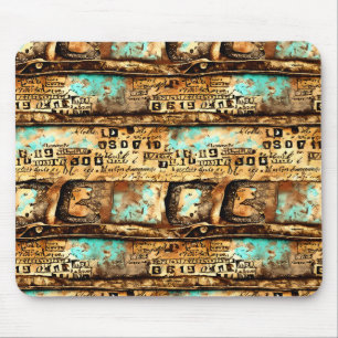 Vintage Ephemera Collage of Old Banknotes Mouse Pad