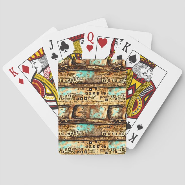 Vintage Ephemera Collage of Old Banknotes Playing Cards (Back)
