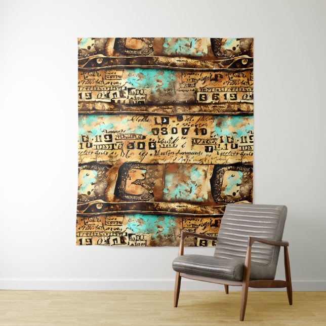 Vintage Ephemera Collage of Old Banknotes Tapestry (In Situ)