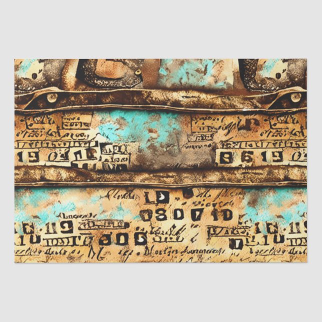 Vintage Ephemera Collage of Old Banknotes Tissue Paper (Front)