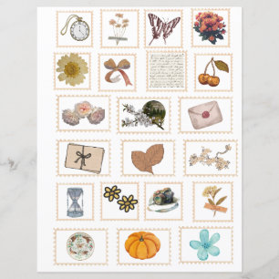 Vintage Ephemera Stamp Stickers