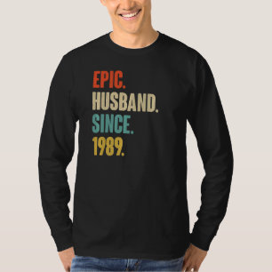 Vintage Epic Husband Since 1989 33rd Wedding Anive T-Shirt